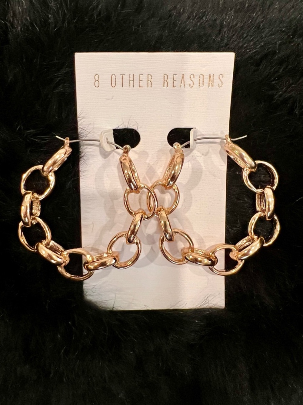 NEW! 8 Other Reasons Chunky Gold Link Hoop Earrings